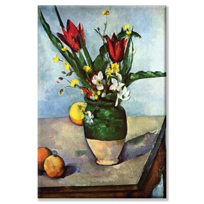 'Still Life with Tulips & Apples' by Paul Cezanne Painting Print - Image 0