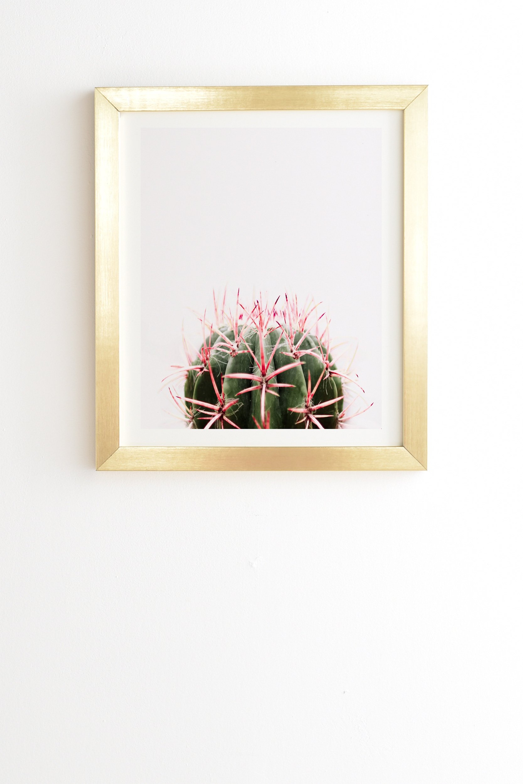 Ingrid Beddoes cactus red Gold Framed Wall Art - 30" x 30" - Image 1