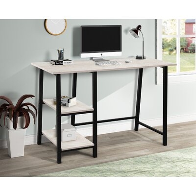 Metal Frame Home Office Desk Computer Desk With Wood Surface - Image 0