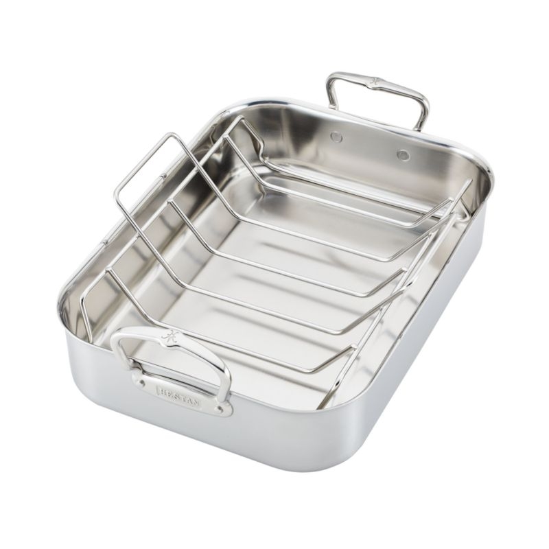 Hestan Provisions Small 14.5" Stainless Steel Roasting Pan with Rack - Image 5