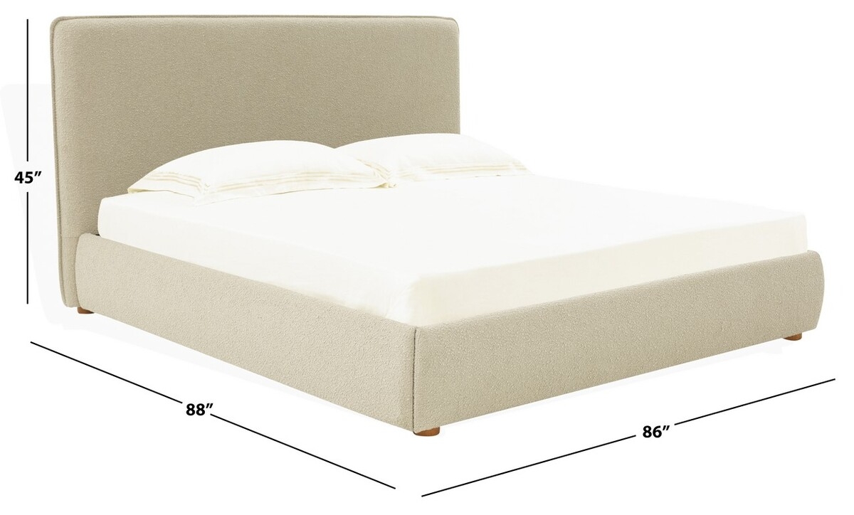 Callahan Boucle Bed - Oatmeal / Walnut - Image 5