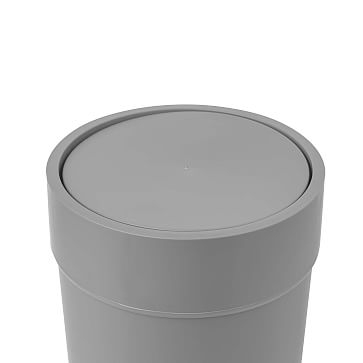 Touch Waste Can With Lid, Gray - Image 3