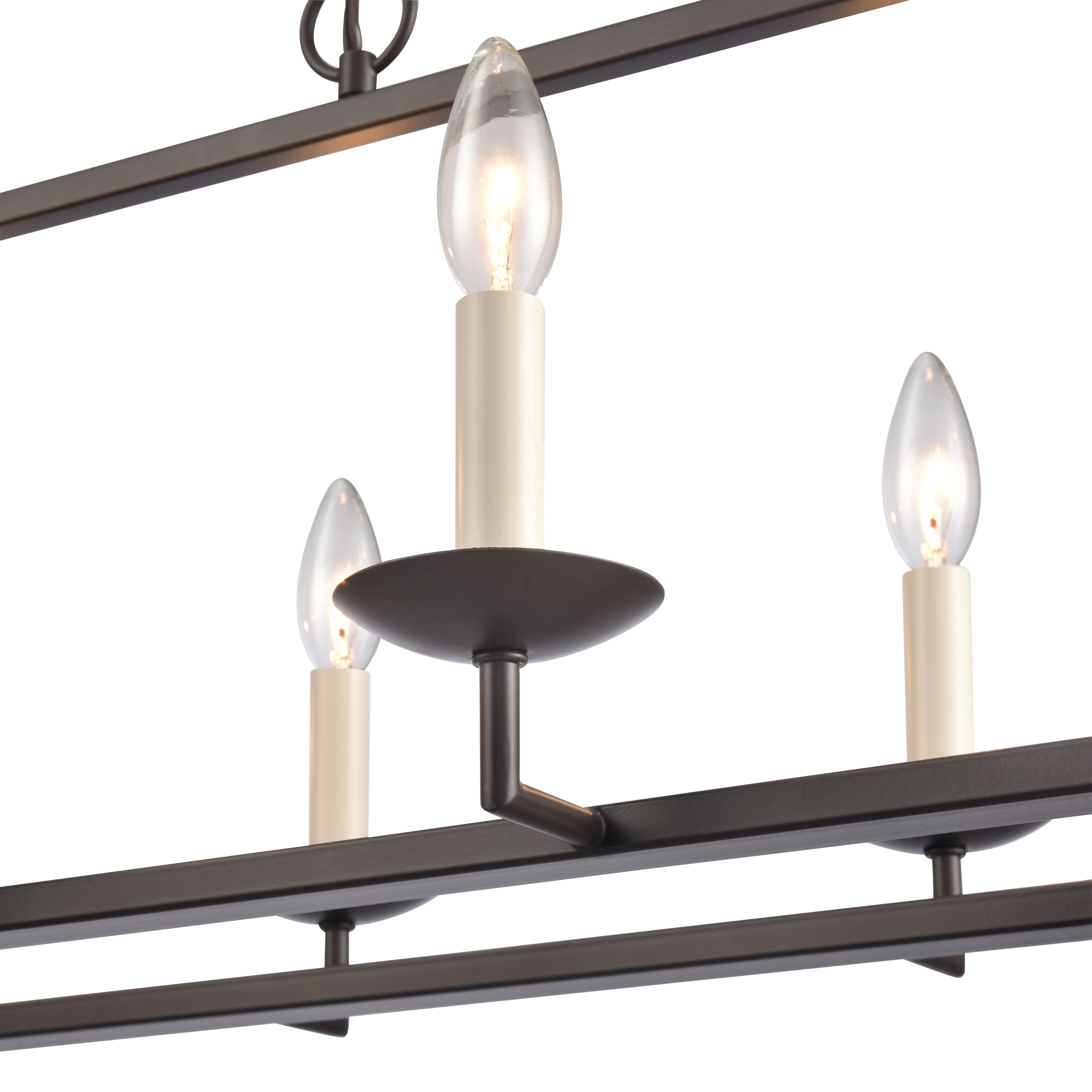 Joanie 34'' Wide 6-Light Linear Chandelier - Old Bronze - Image 3