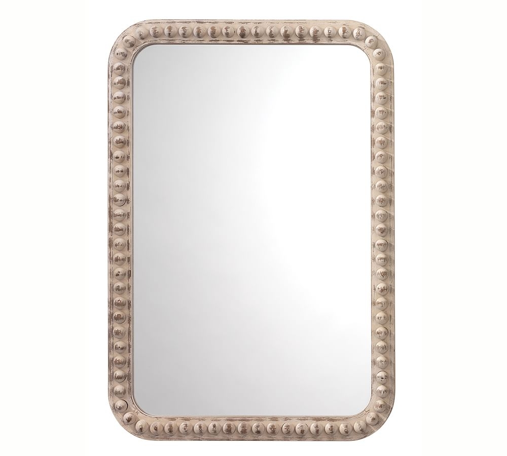 Ingrid Rectangular Wall Mirror, White Washed, 26"x38" - Image 0