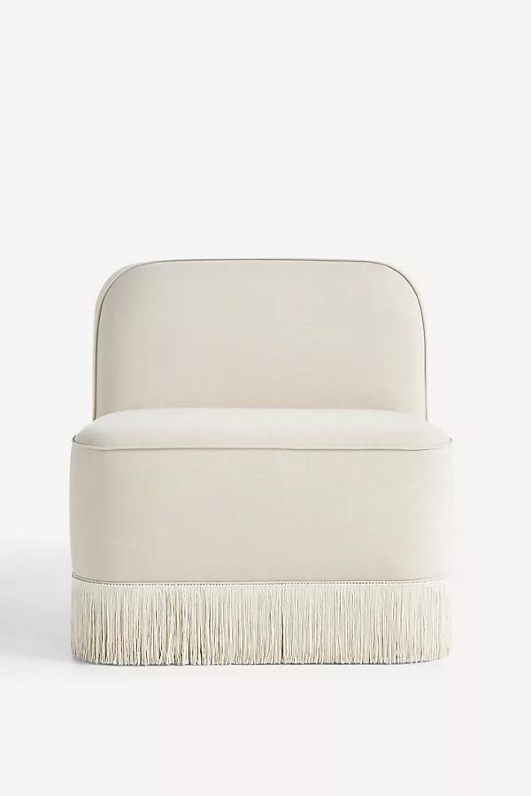 Sinclair Performance Linen Fringe Armless Chair - Image 0