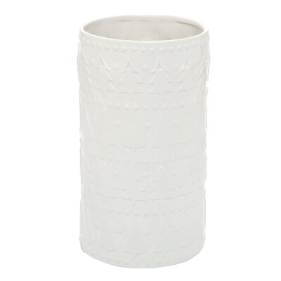 Anish White 11'' Indoor / Outdoor Ceramic Table Vase - Image 0