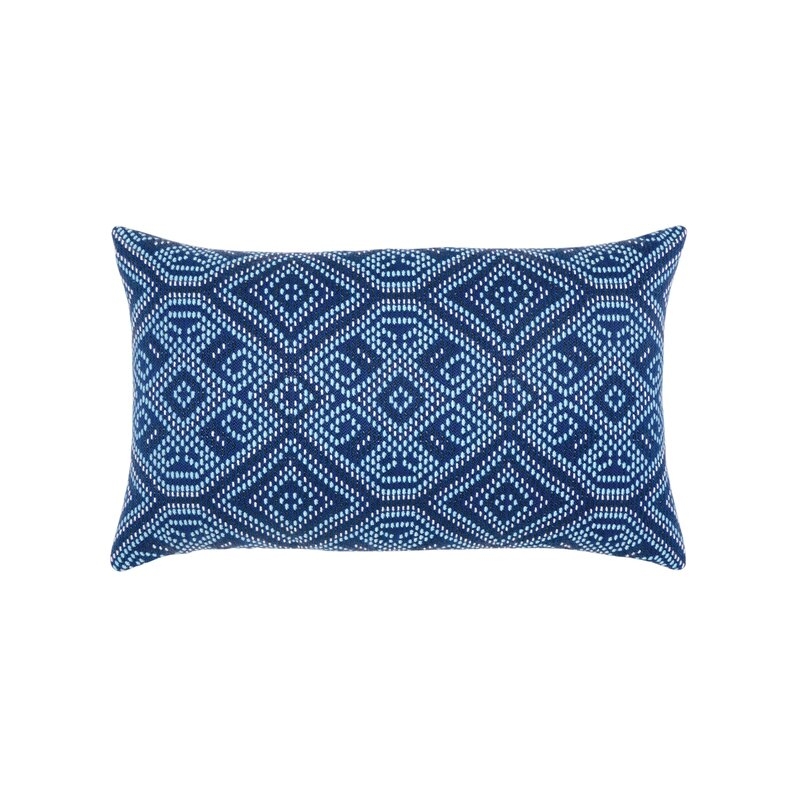 Elaine Smith Midnight Tile Outdoor Square Pillow Cover & Insert - Image 0