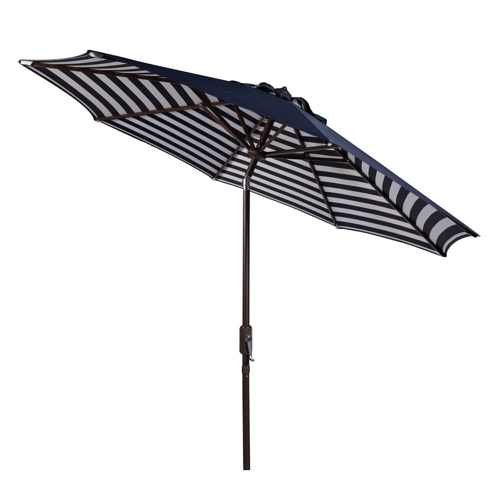 Striped Outdoor Umbrella - Navy/White - Image 1