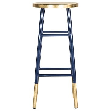 Gold Dipped Iron Bar Stool, Red, Gold - Image 1