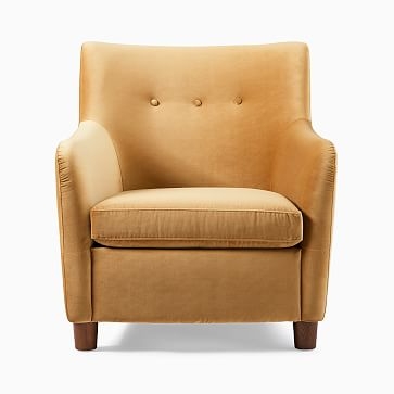 Teddy Chair, Astor Velvet, Saffron, Dark Walnut - Image 2
