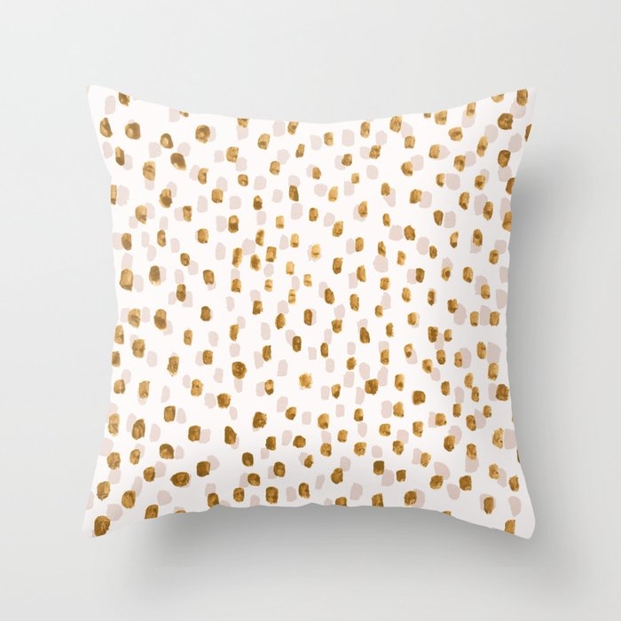 Soft Gold Throw Pillow by Georgiana Paraschiv - Cover (20" x 20") With Pillow Insert - Indoor Pillow - Image 0