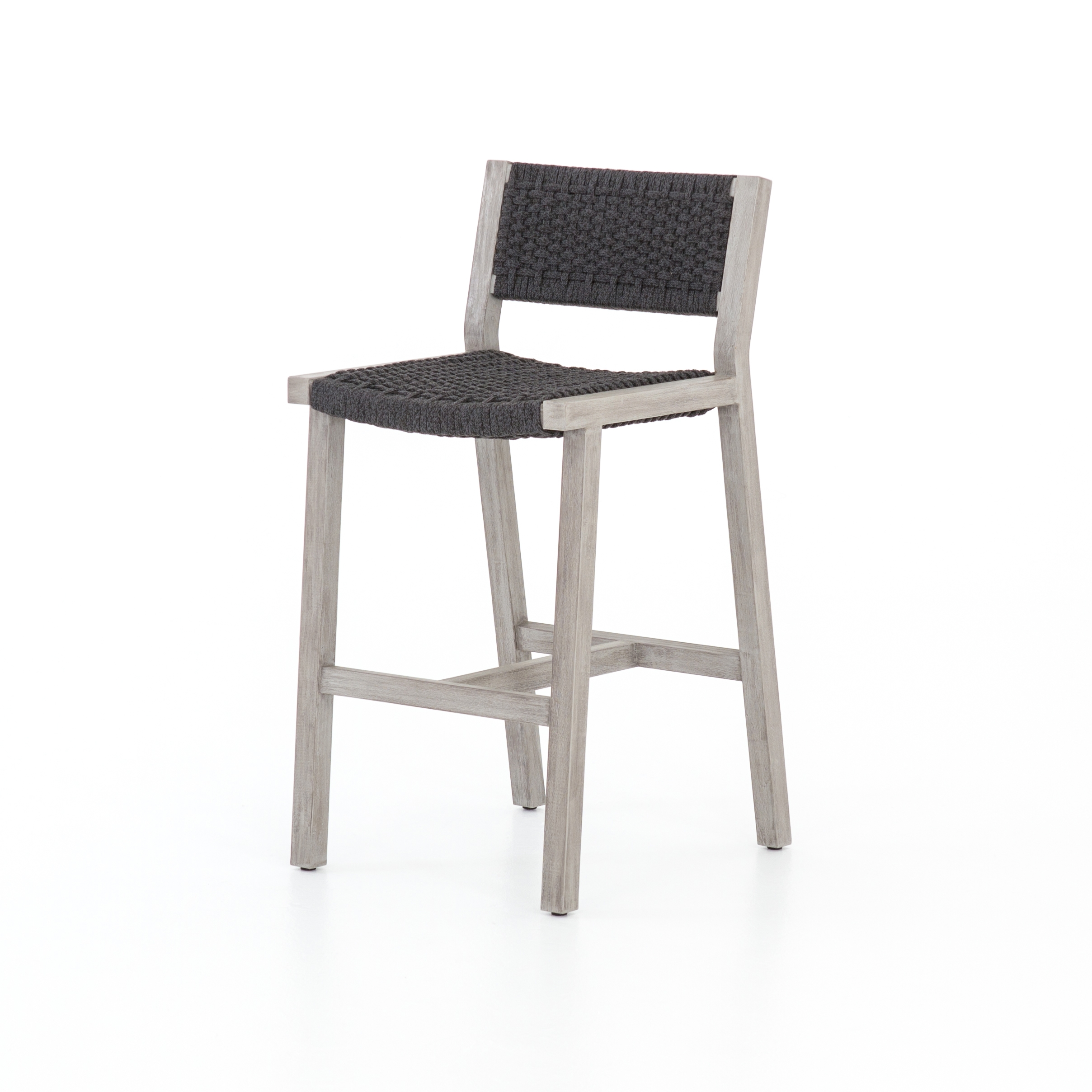 Delano Outdoor Bar + Counter Stool - Thick Dark Grey Rope - Image 0