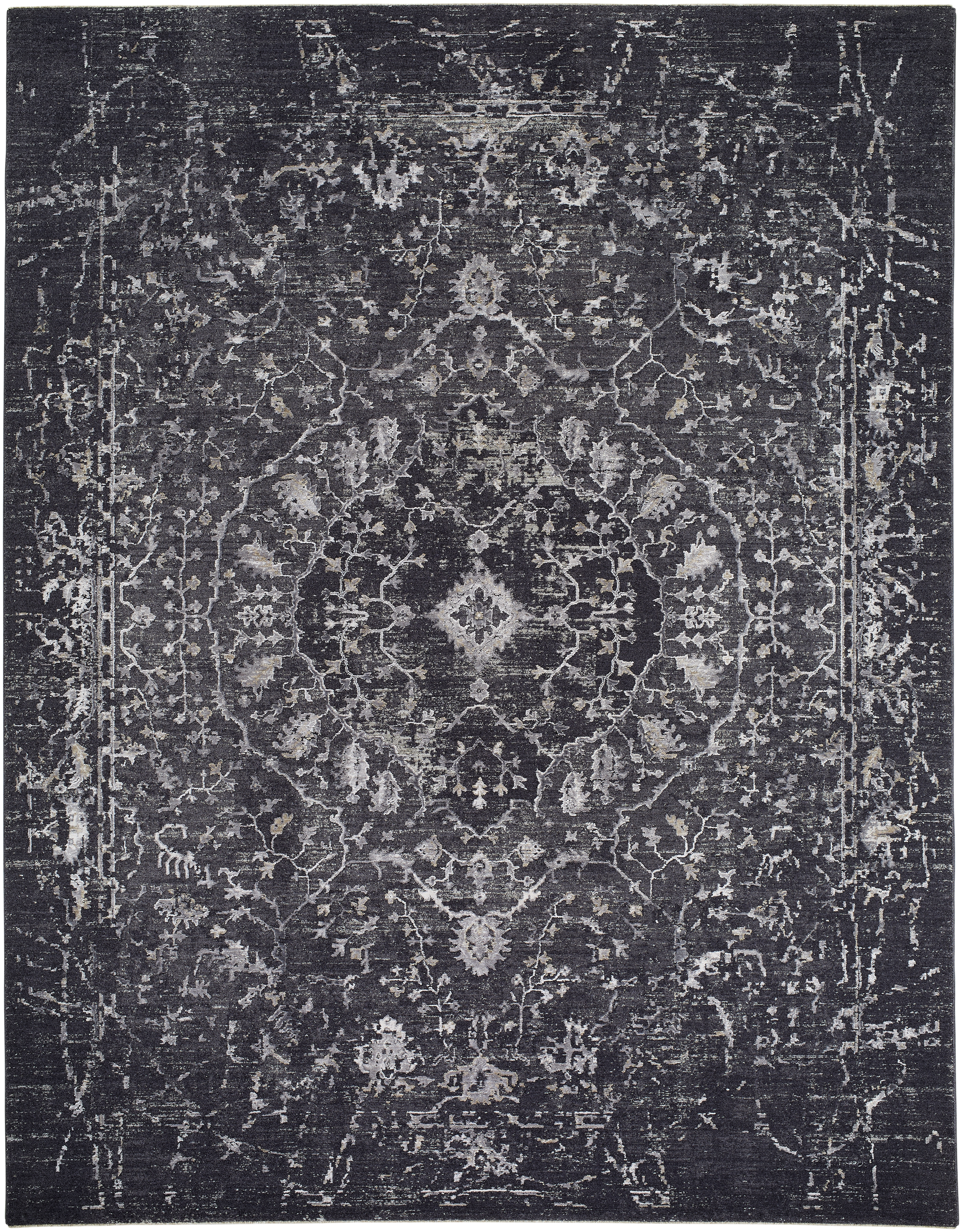 Gakko Black Indoor 2'7" x 10' Machine Woven Rug - Image 0