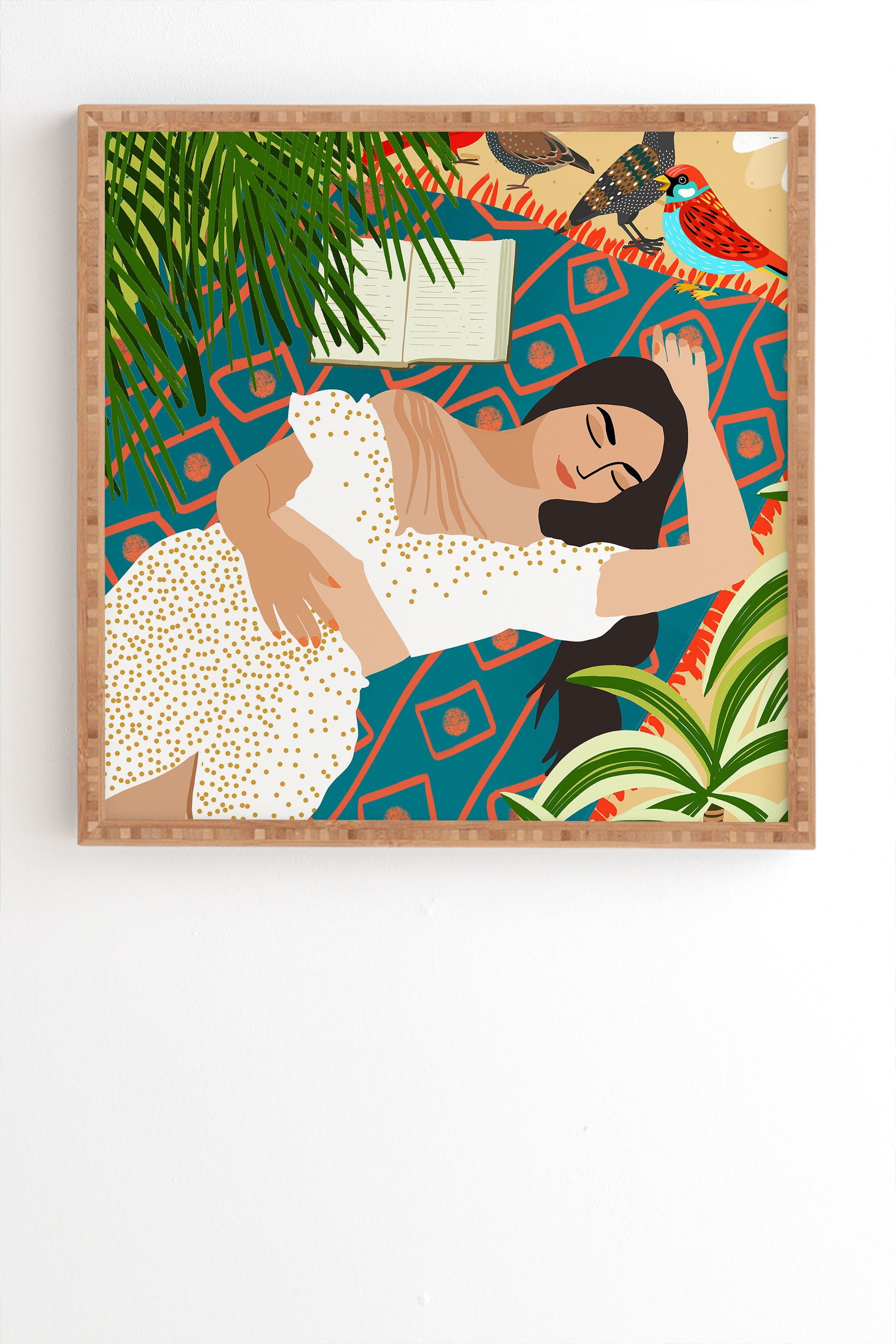 Beach Read Sleep Repeat by 83 Oranges - Framed Wall Art Bamboo 14" x 16.5" - Image 1