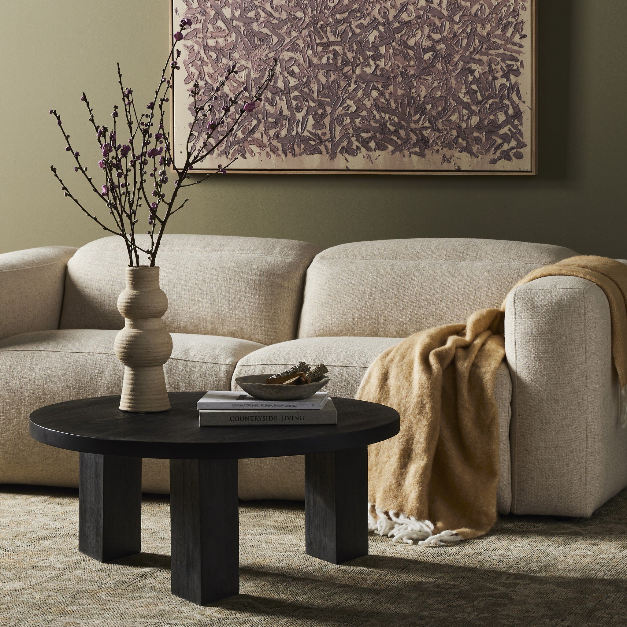 Mesa Round Coffee Table - Ebony Parawood - Image 2
