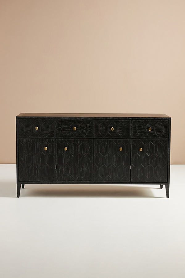 Textured Trellis Buffet By Anthropologie in Black - Image 0