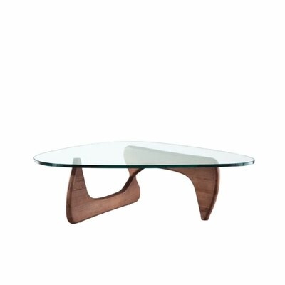 02. Triangle Glass Coffee Table In Walnut - Image 0