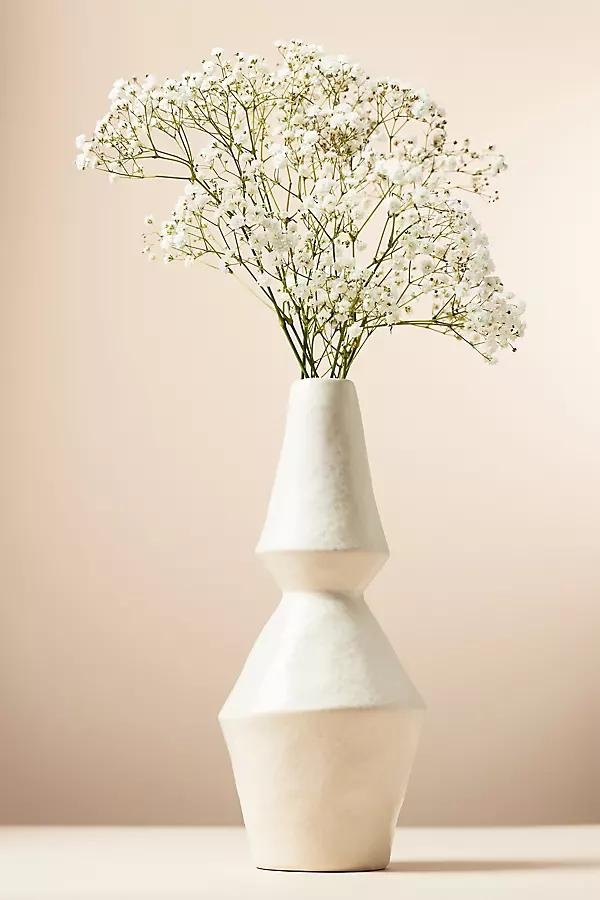 Georges Geometric White Ceramic Vase - Image 0