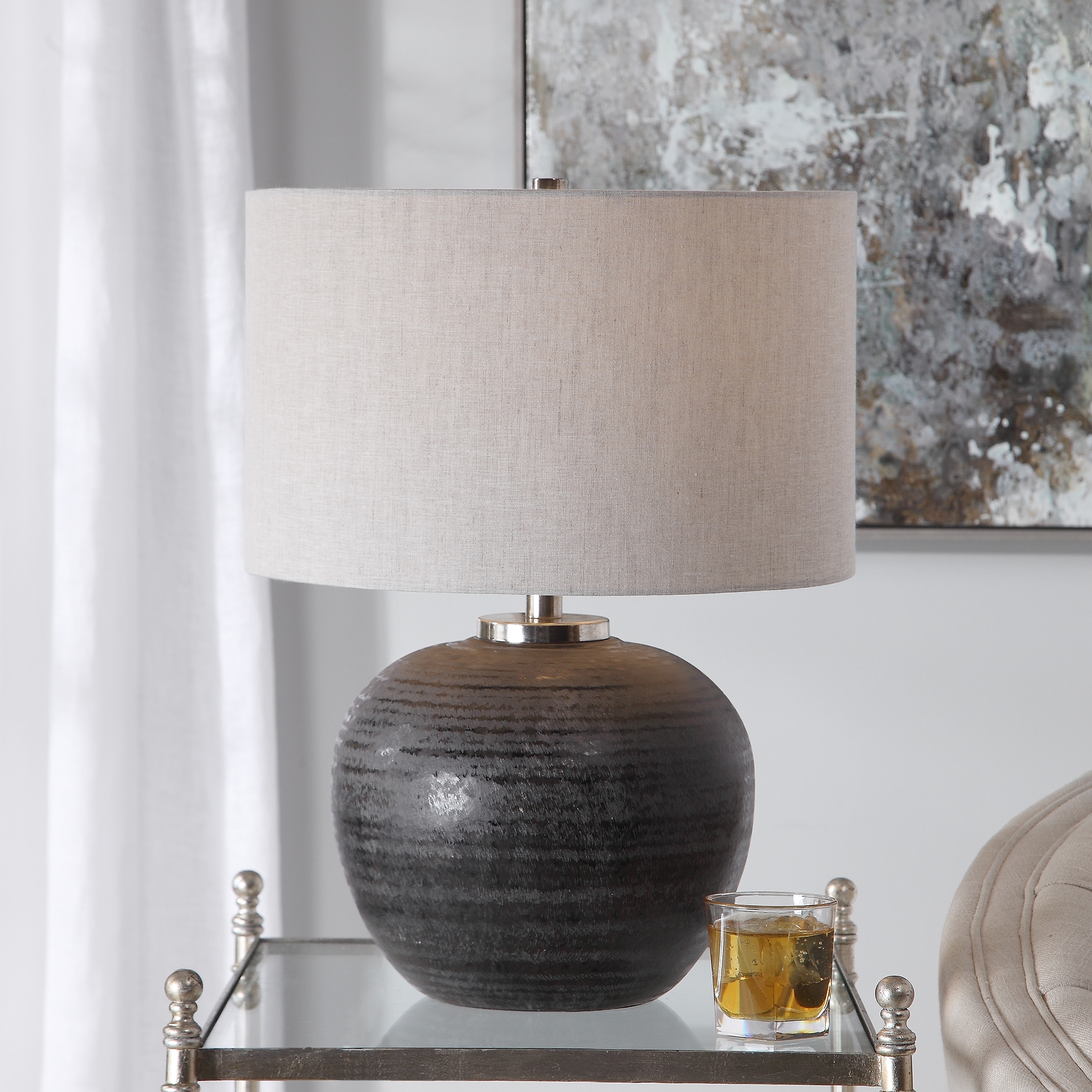 Mikkel Charcoal Table Lamp- AVAIL: AUG 13, 2021 - Image 0