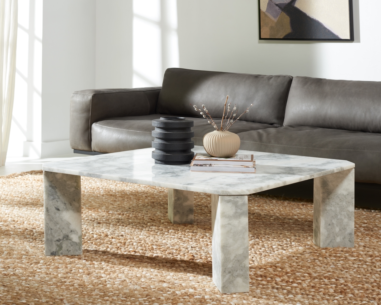 Daysi Marble Coffee Table - White - Image 1
