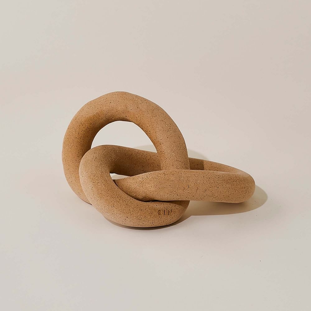 Infinity Knot Stoneware, Sand, 7X6X4 - Image 1