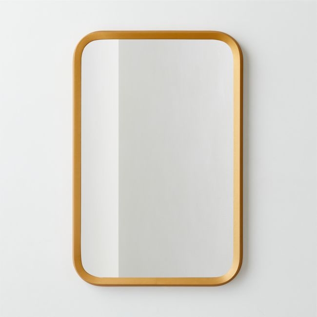 Isari Brass Rough Cast Aluminum Rectangular Wall Mirror 24"x36" - Image 0