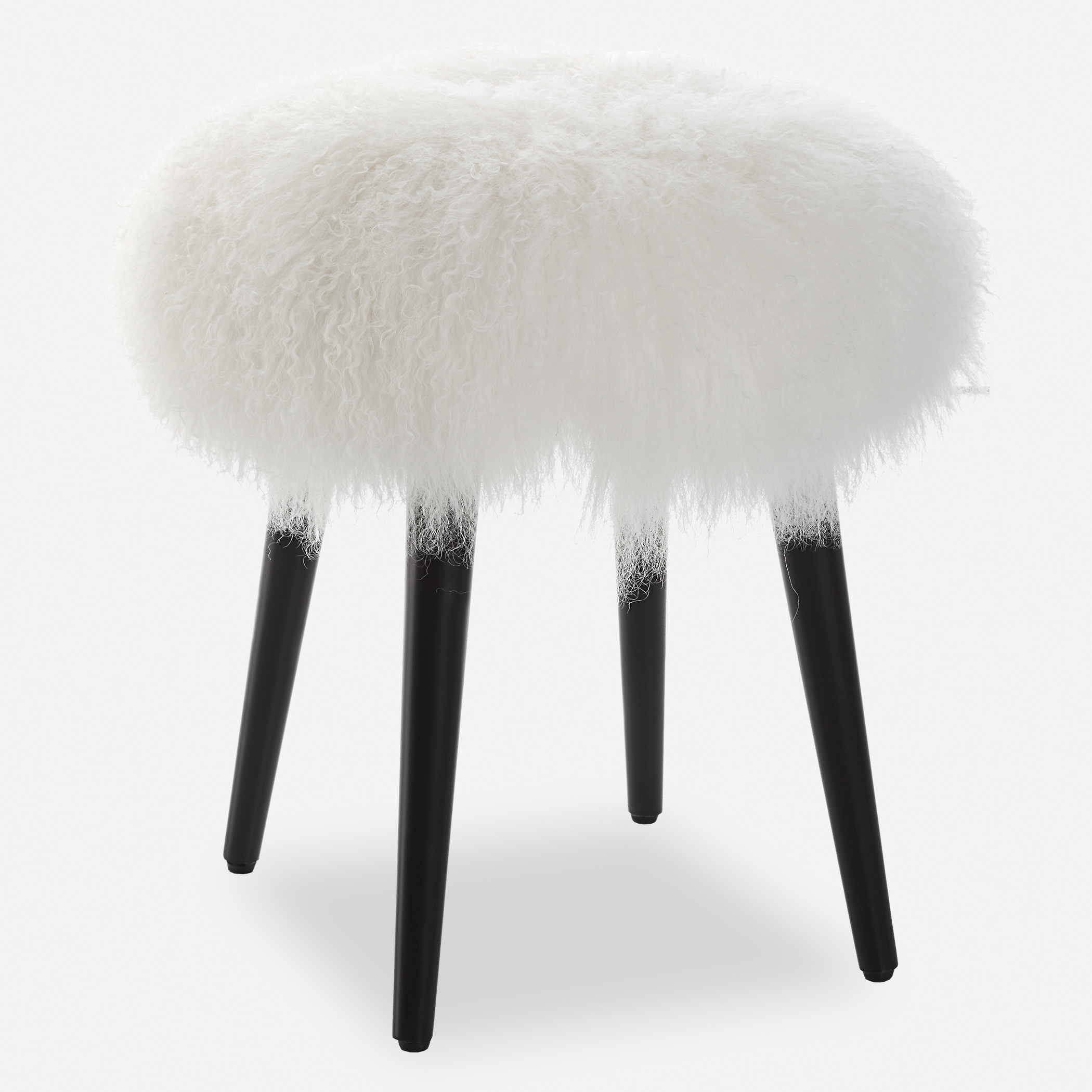 Wooly Sheepskin Accent Stool - Image 0