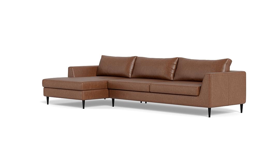 Asher Leather 3-Seat Left Chaise Sectional - Image 2