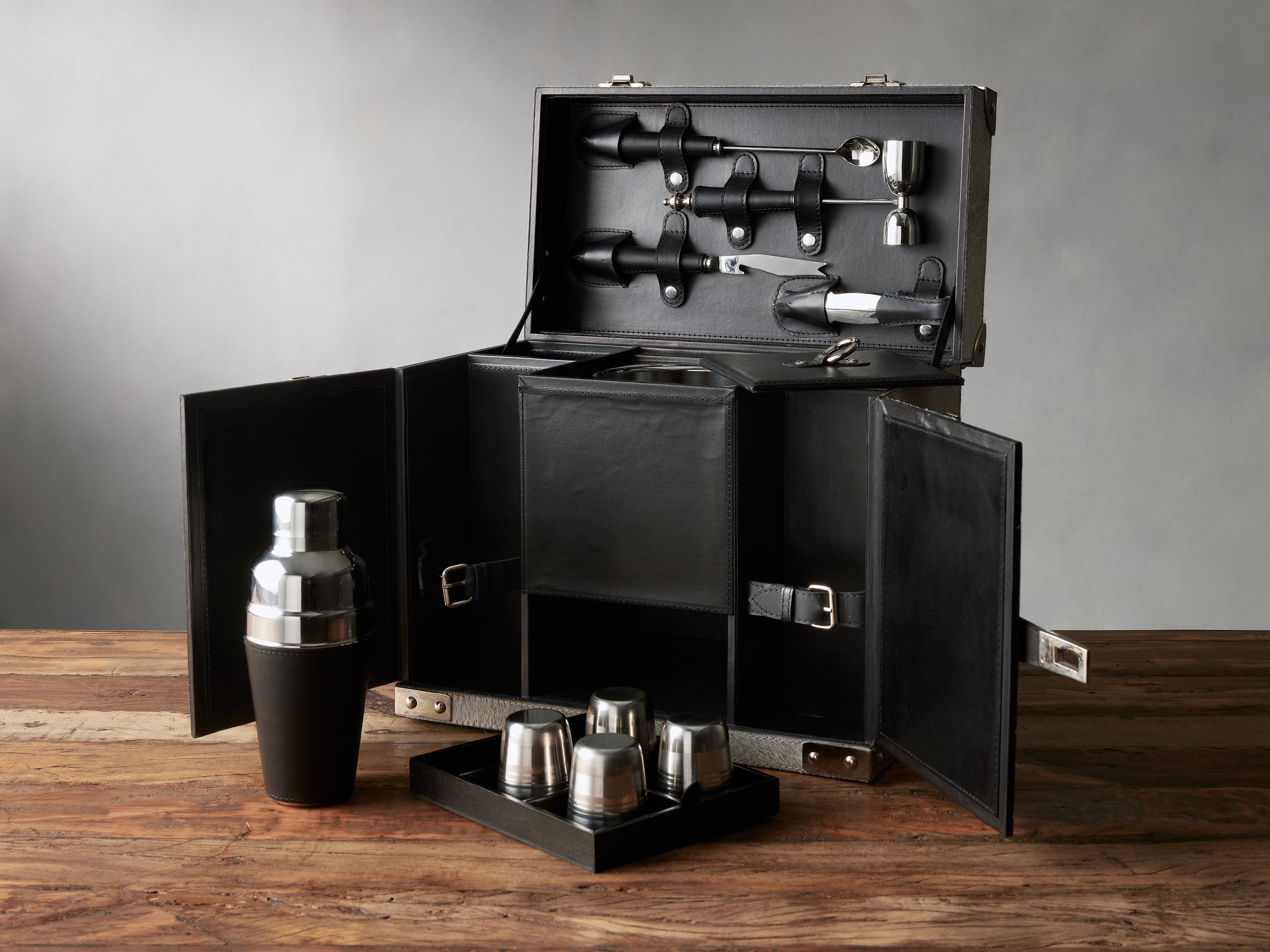 Colette Bar Box in Hair On Hide Gray - Image 0