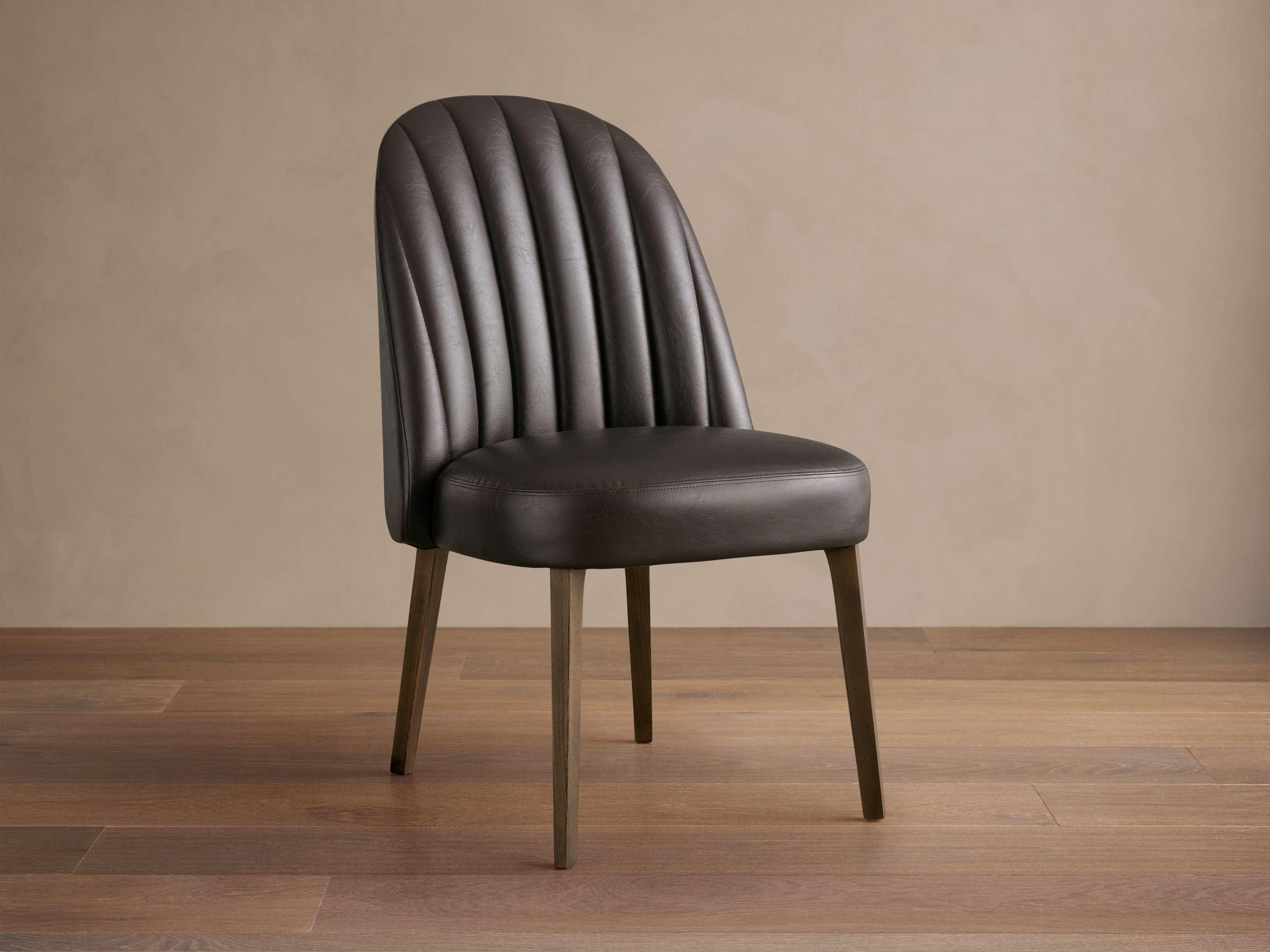 Arco Dining Chair Faux Leather in Brown  Oxnard Chocolate - Image 0