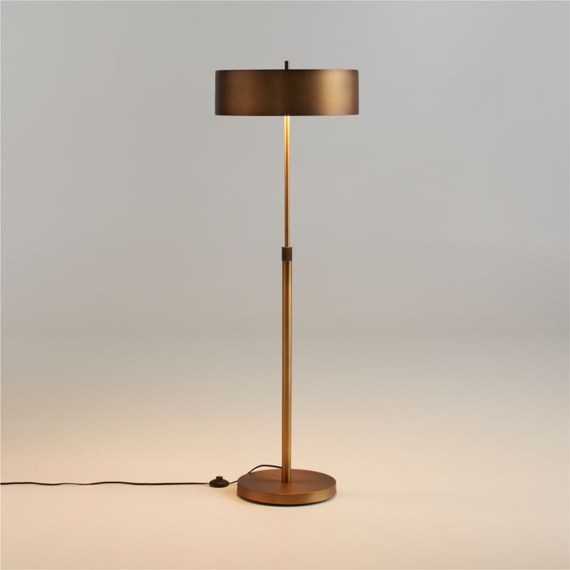 Zain Brushed Brass Metal Adjustable Floor Lamp 65" - Image 1