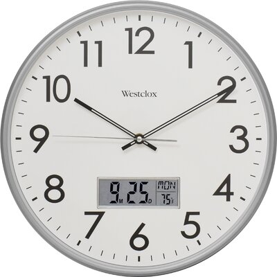 33172- Westclox 14" Wall Clock With Digital Date And Temperature - Image 0