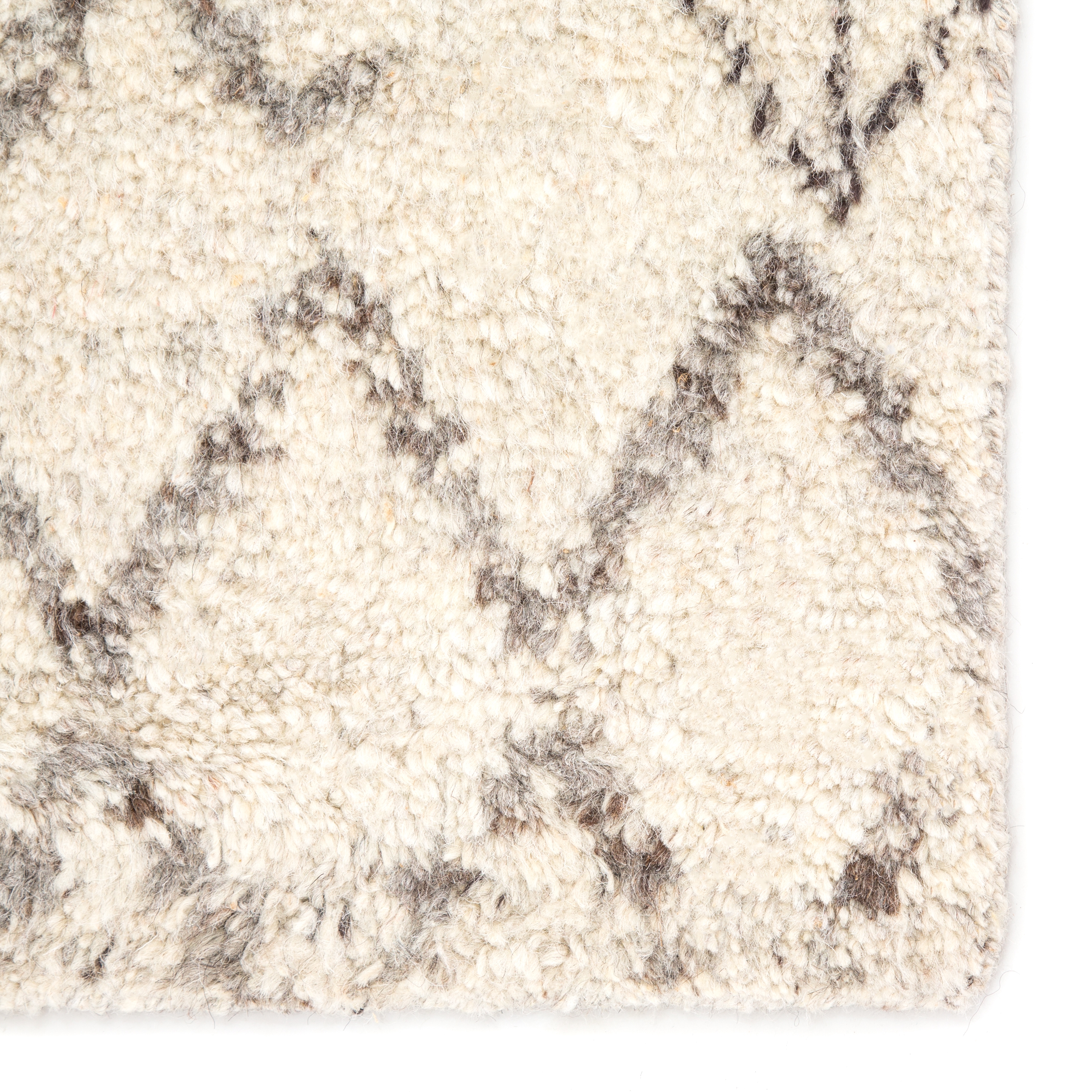 Zola Hand-Knotted Geometric Ivory/ Brown Area Rug (8' X 10') - Image 3