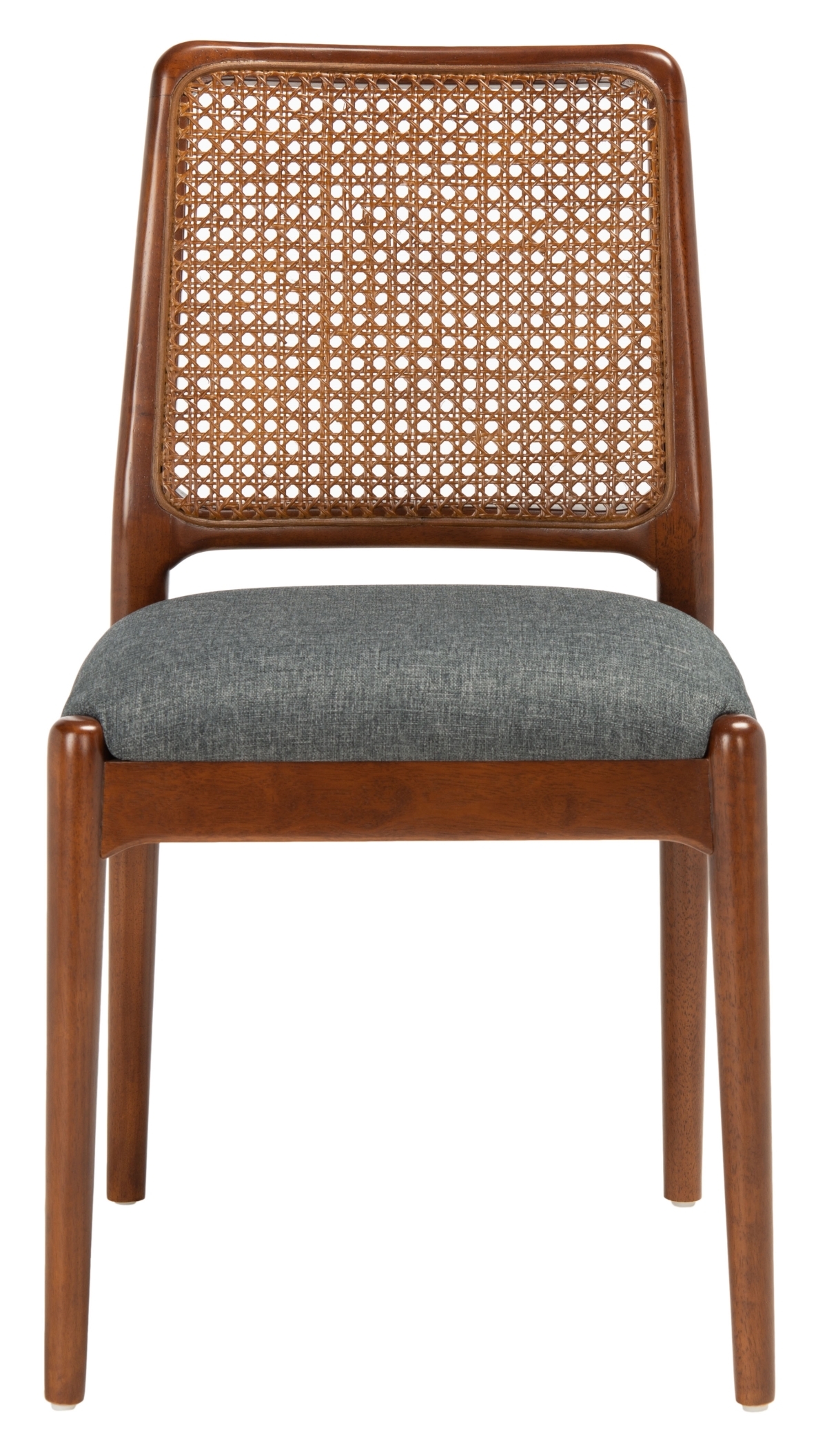 Reinhardt Rattan Dining Chair - Grey / Walnut - Safavieh SET OF 2 - Image 0