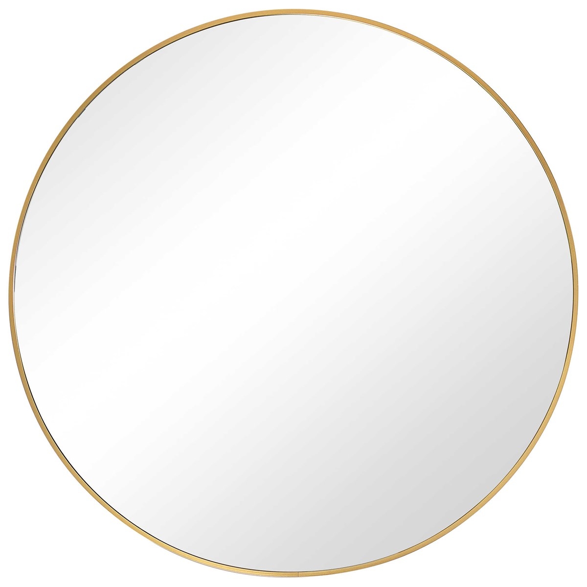 Brushed Gold Circle Mirror,  34" - Image 0