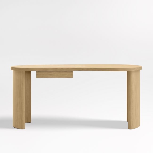 Courbe Curved Wood Desk with Drawer - Image 0