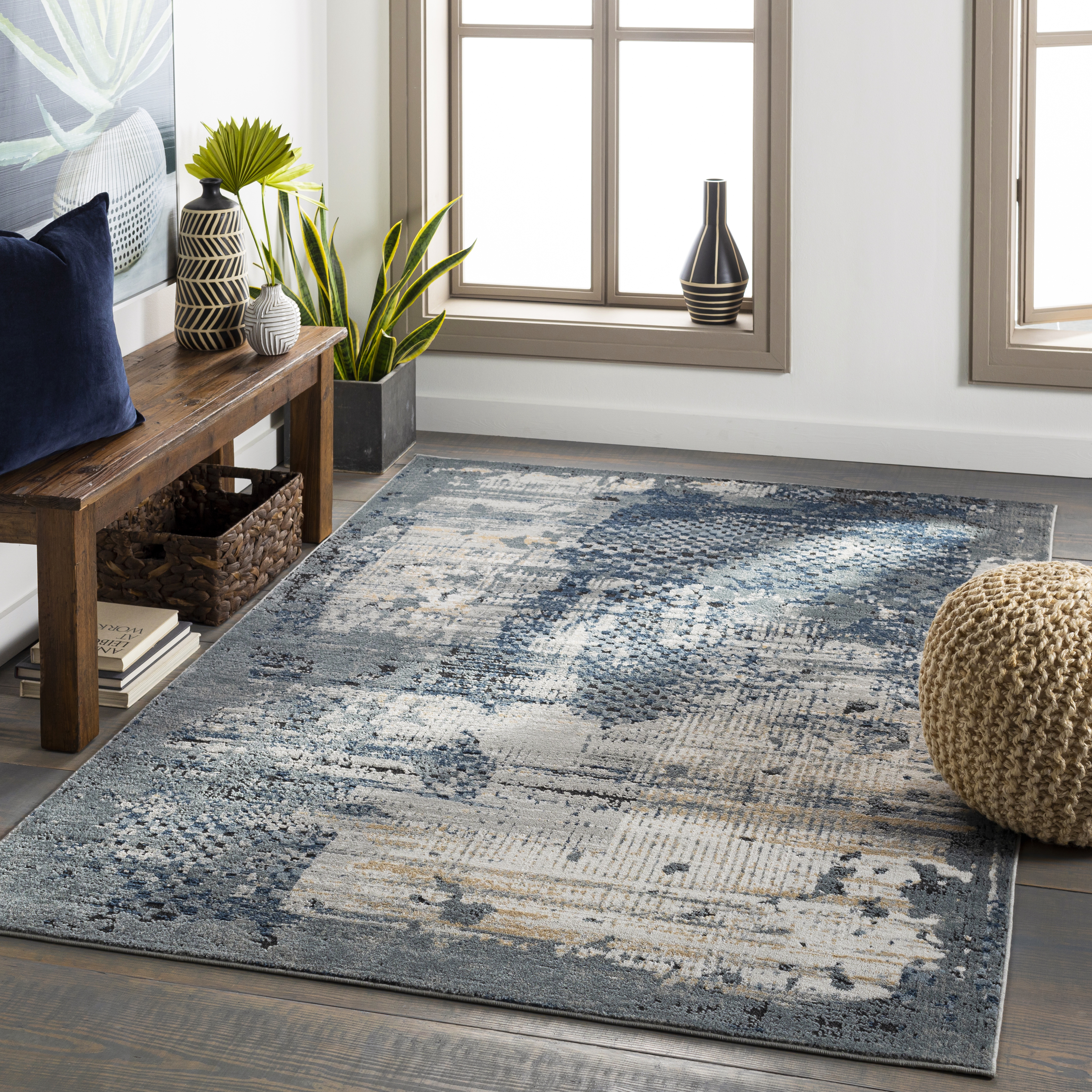 Jolie Gray Indoor 8'10" x 12' Machine Woven Rug - Image 1