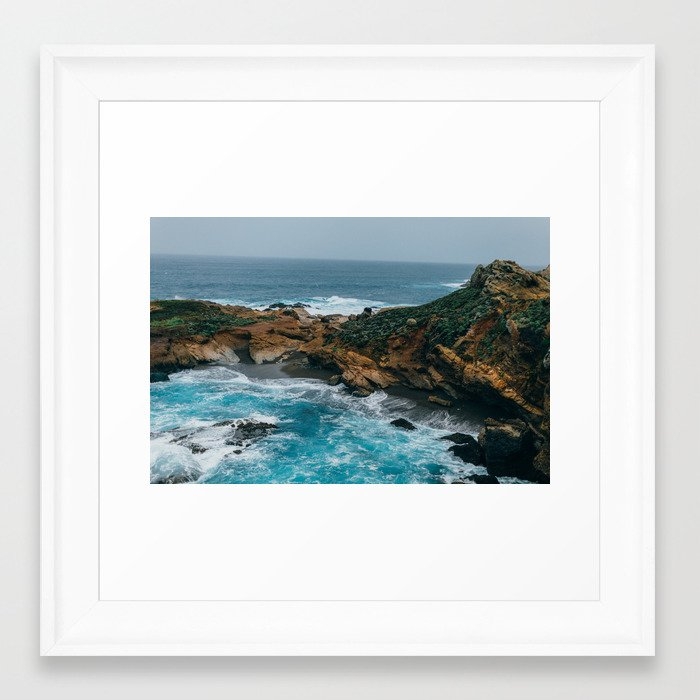 Big Sur Coast Framed Art Print by Leah Flores - Scoop White - X-Small 10" x 10"-12x12 - Image 0