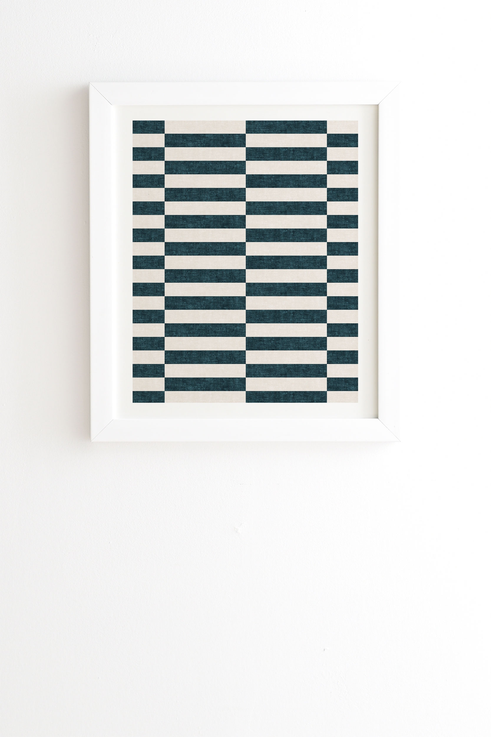 Aria Blue Rectangle Tiles by Little Arrow Design Co - Framed Wall Art Basic White 8" x 9.5" - Image 0