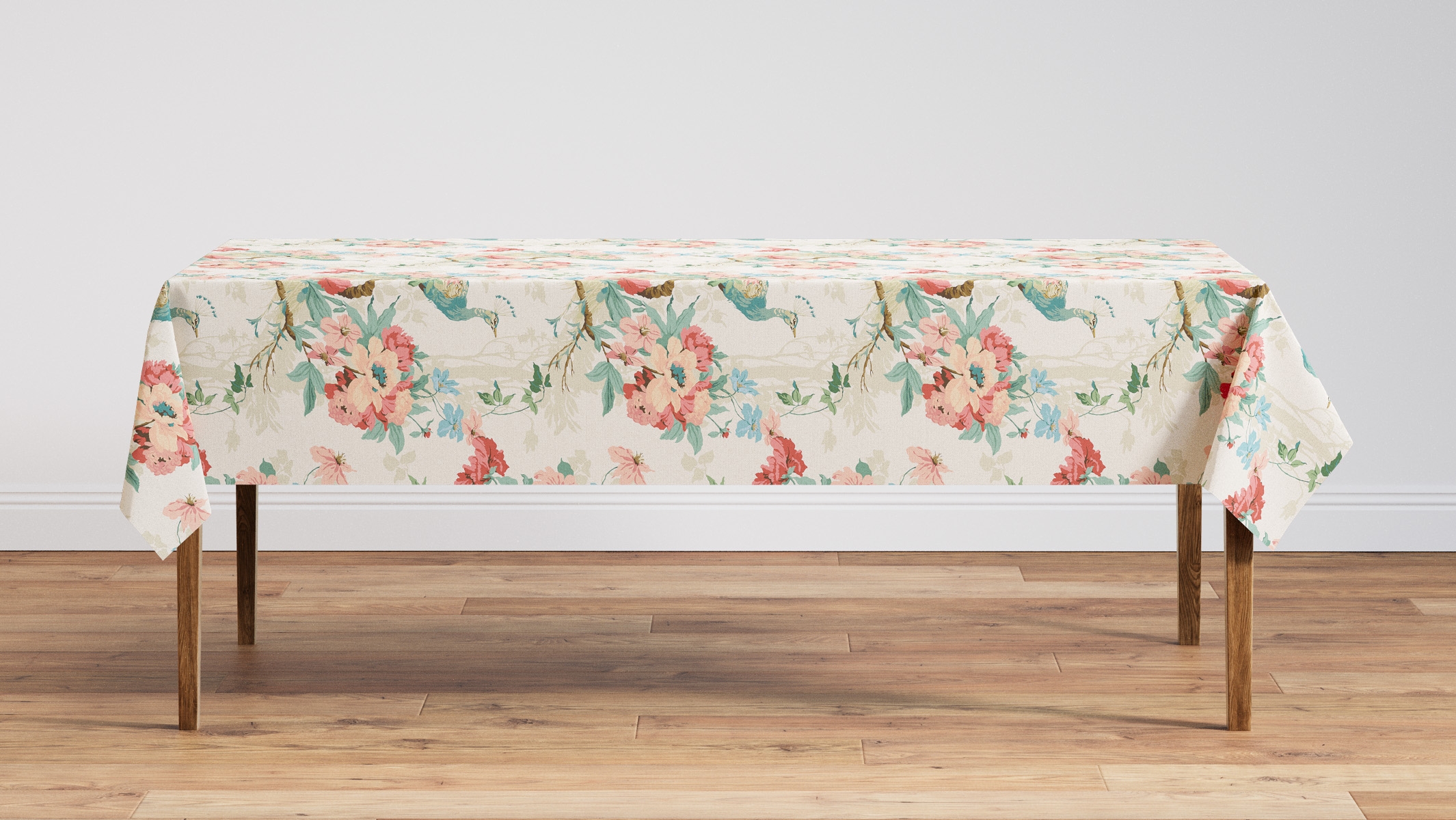 Tablecloth 56" x 144", Rose Peacock Park, 56" x 144" - Image 1