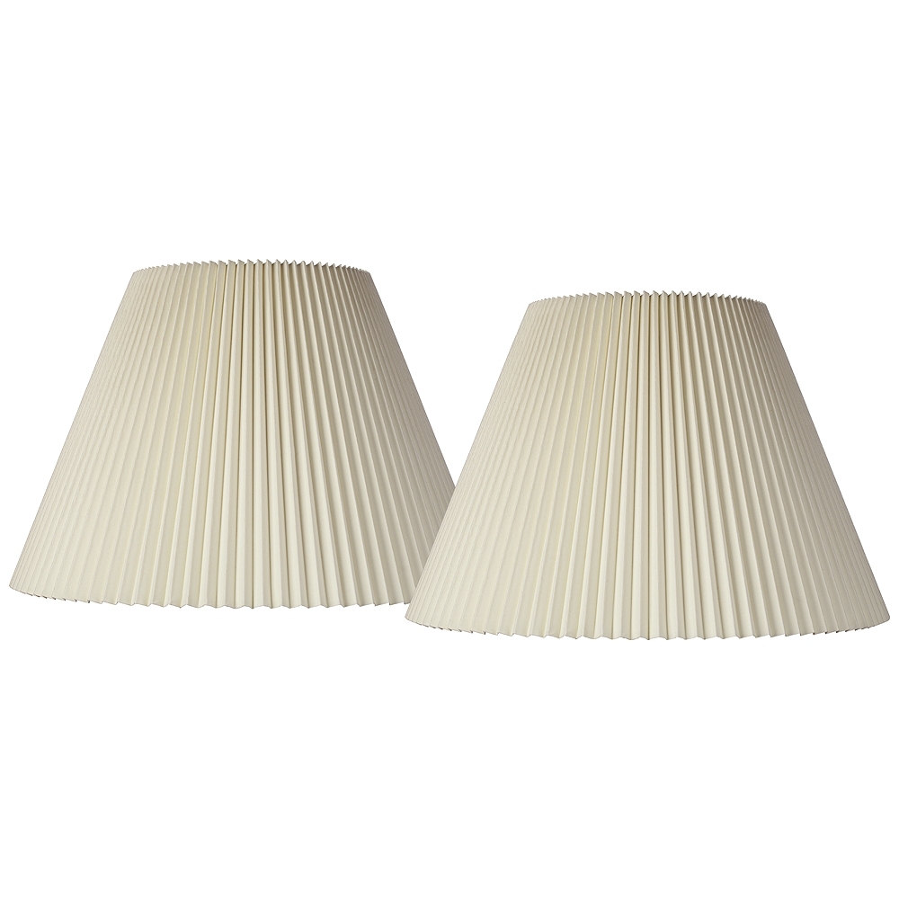 Springcrest Beige Set of 2 Pleated Empire Shades 10.75x22x15.5 (Spider) - Image 0