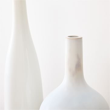 Reactive Glaze Vase, Extra Tall, 25", White - Image 2
