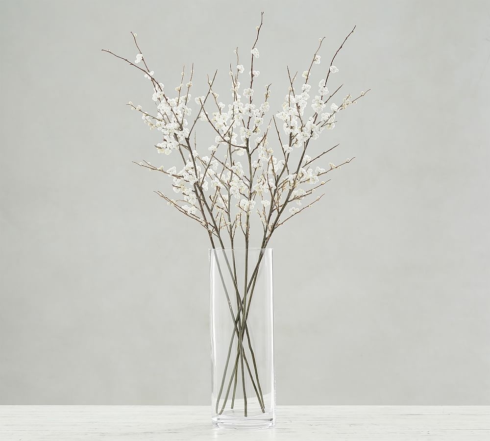 Faux Berry Branch, Single, White - Image 0