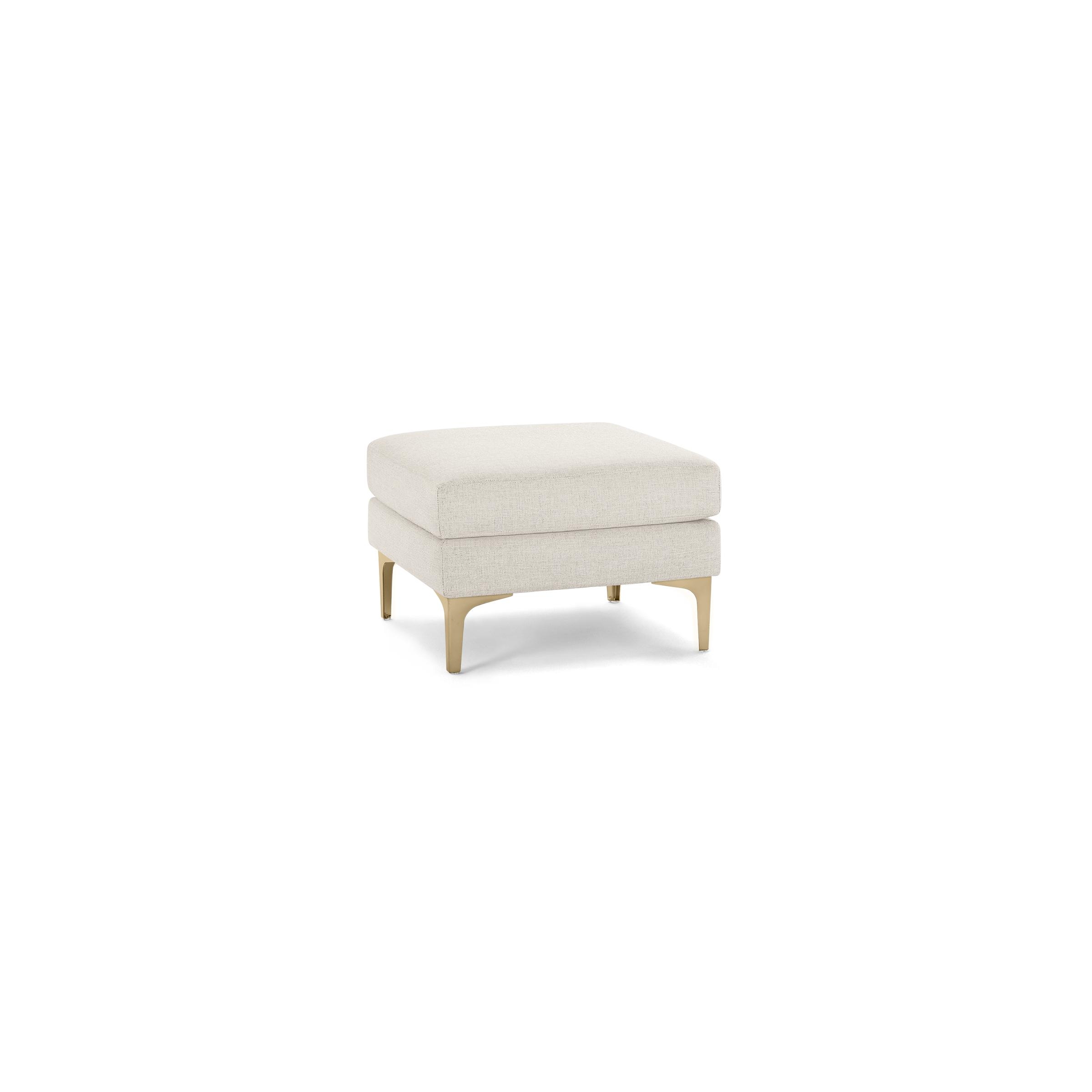 Nomad Ottoman in Ivory, Brass Legs - Image 0
