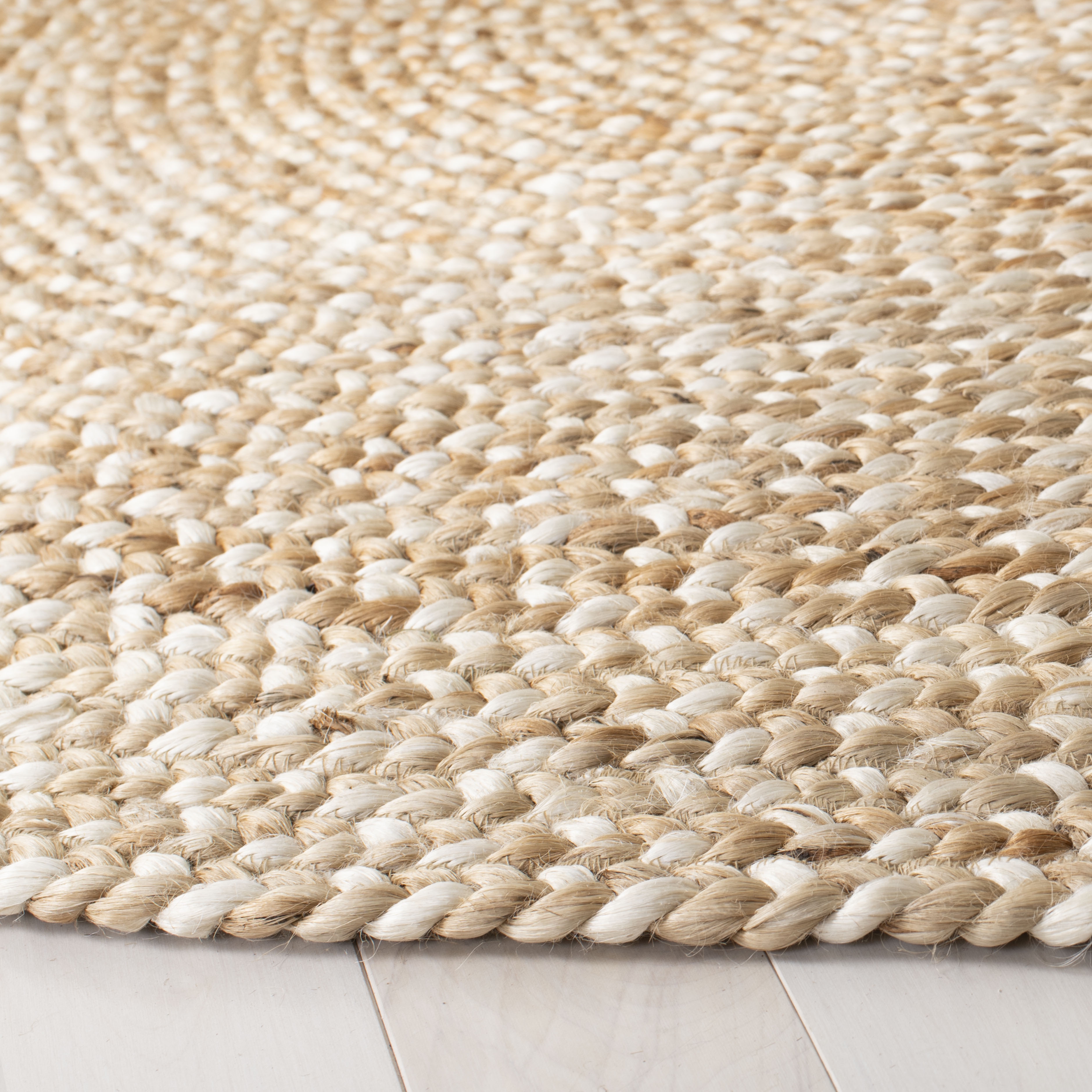 Arlo Home Hand Woven Area Rug, NF804B, Natural/Ivory,  5' X 5' Round - Image 2