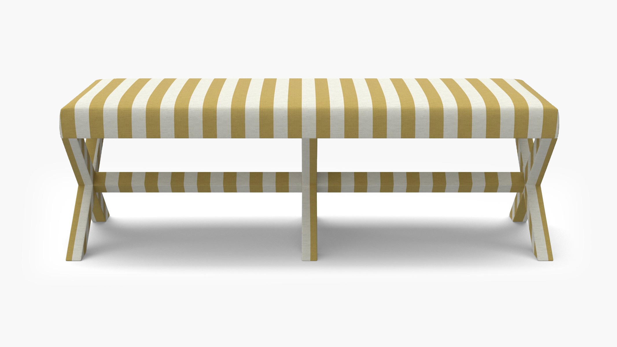 Double X Bench, Citrine Cabana Stripe - Image 0