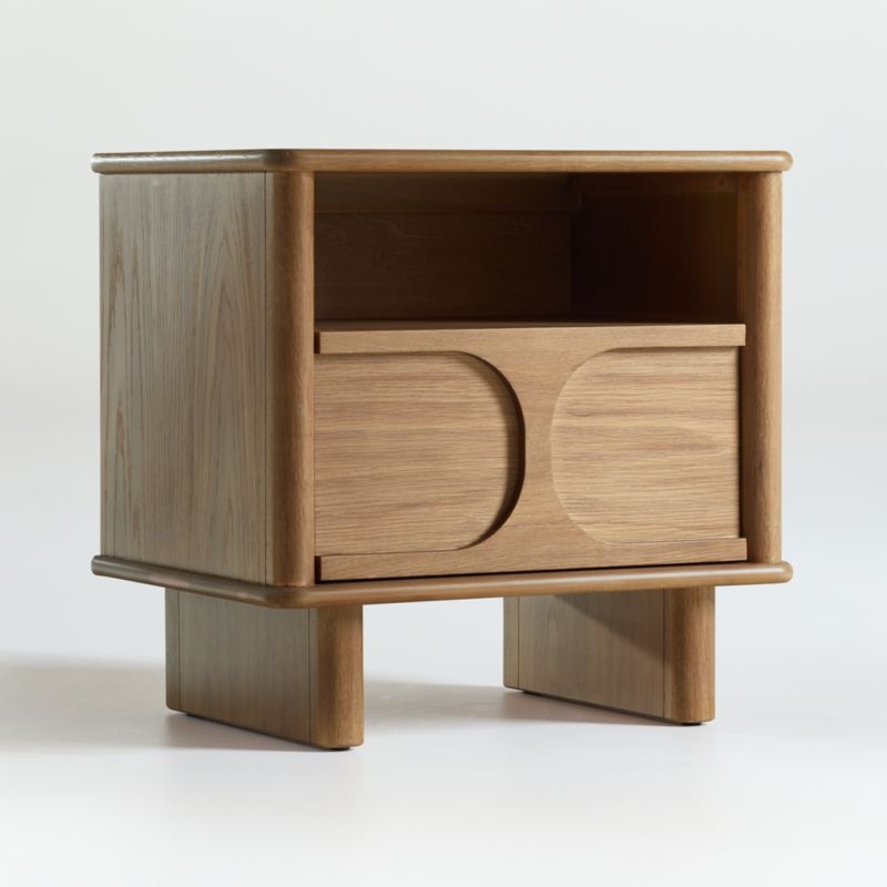 Wes Wood Nightstand with Drawer - Image 1