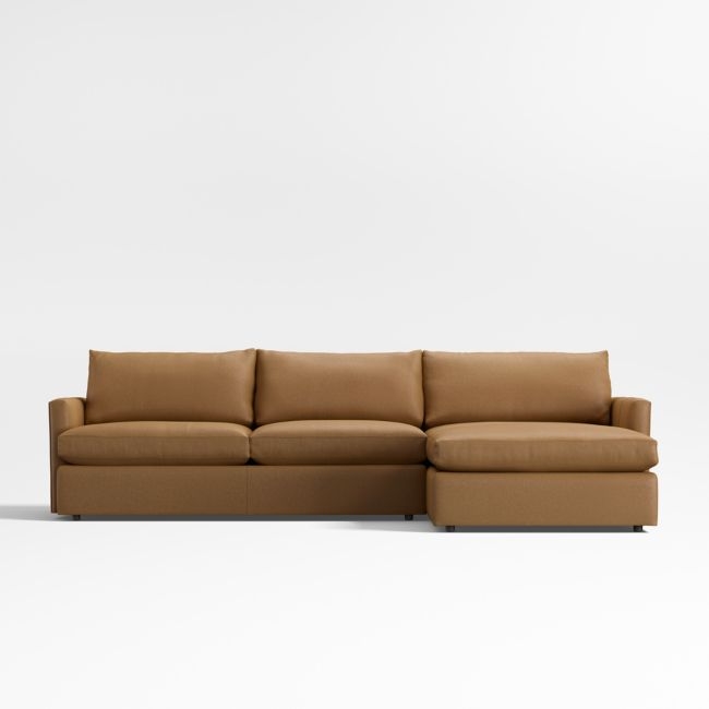 Lounge Classic 2-Piece Leather Sectional Sofa with Chaise Lounge - Image 0