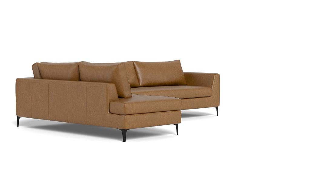 Asher Leather 3-Seat Sectional with Left Bumper - Image 1
