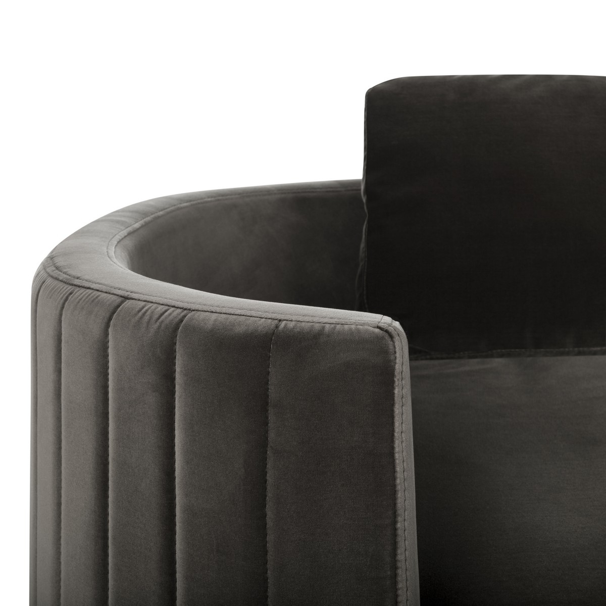 Winford Velvet Sofa - Shale / Black - Safavieh - Image 2